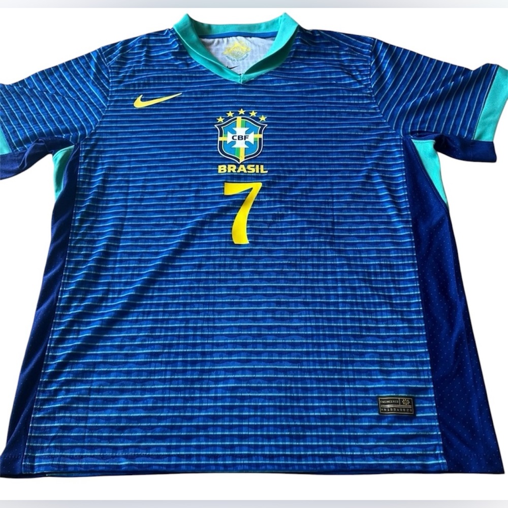 Vini Jr 2024 Brazil Away Jersey Blue Brand New with Tags - Picture 3 of 3